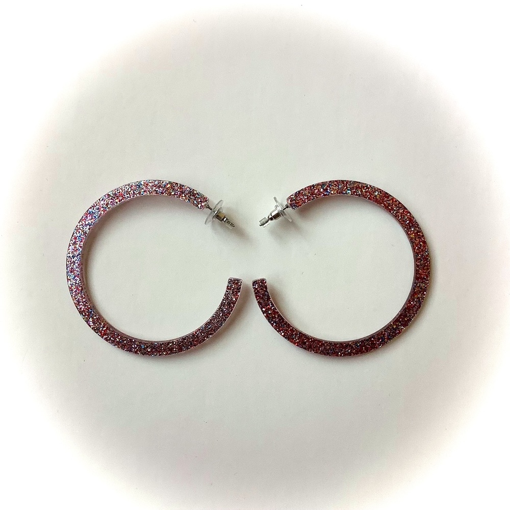 NWT Glitter Hoop Earrings